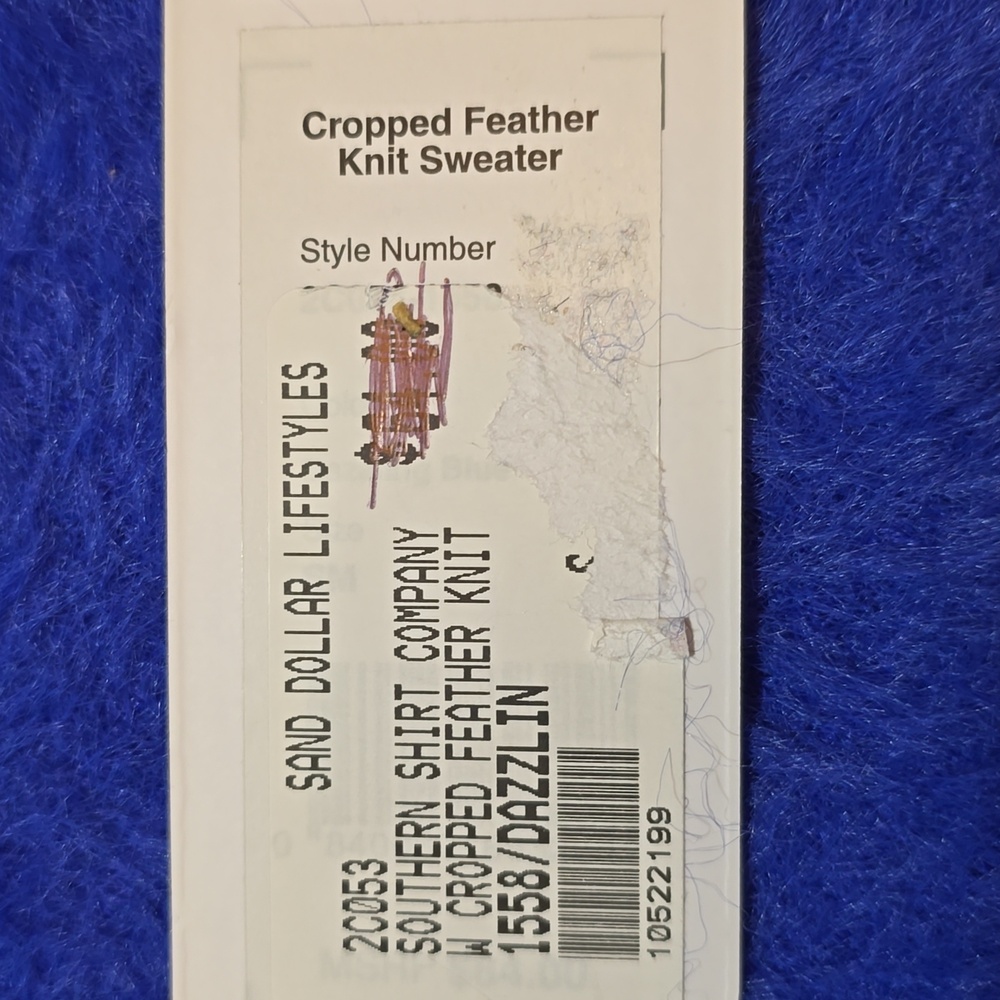 Southern Shirt Co Cropped Feather Knit Sweater - Dazzling Blue - Picture 5 of 9